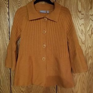 Gold button down ribbed sweater